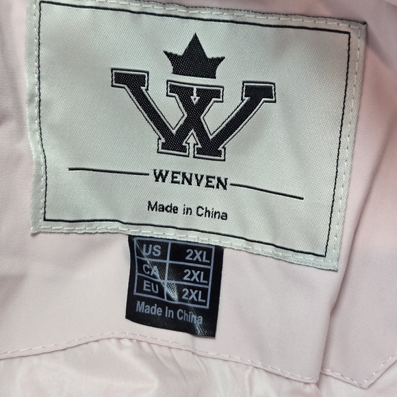 Wenven Puffer Coat Pink Women's 2X Faux Fur Long Jacket - Picture 12 of 13